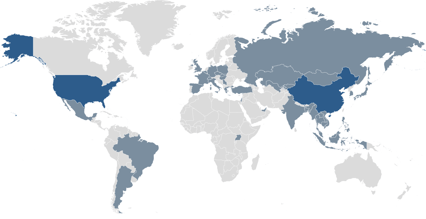 Map showing the Yingke Global Network